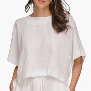 DKNY Pure Drop Shoulder Boxy Linen Top - Currently at Nordstrom - XL